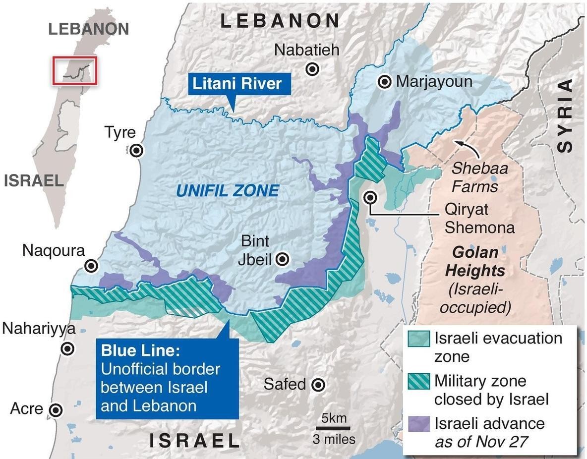 What is the present situation in southern Lebanon